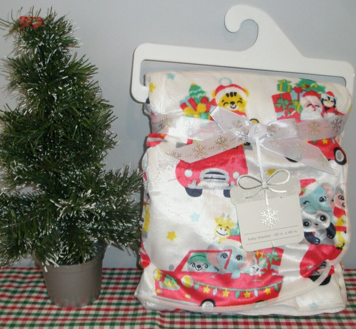 NWT Super Soft Christmas Animals Baby Blanket