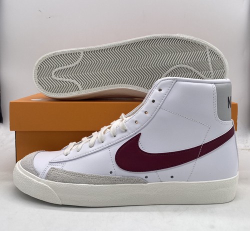 Бело-красные бордовые кроссовки Nike Blazer Mid 77 BQ6806-120, мужские размеры