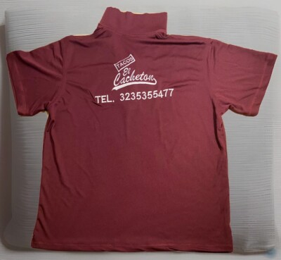 Tacos El Cacheton Polo Shirt Work NEW Los Angeles Employee California Mexican