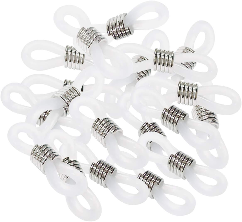 40 Pieces Eyeglass Chain Ends Adjustable Rubber Spectacle End Connectors for Eye