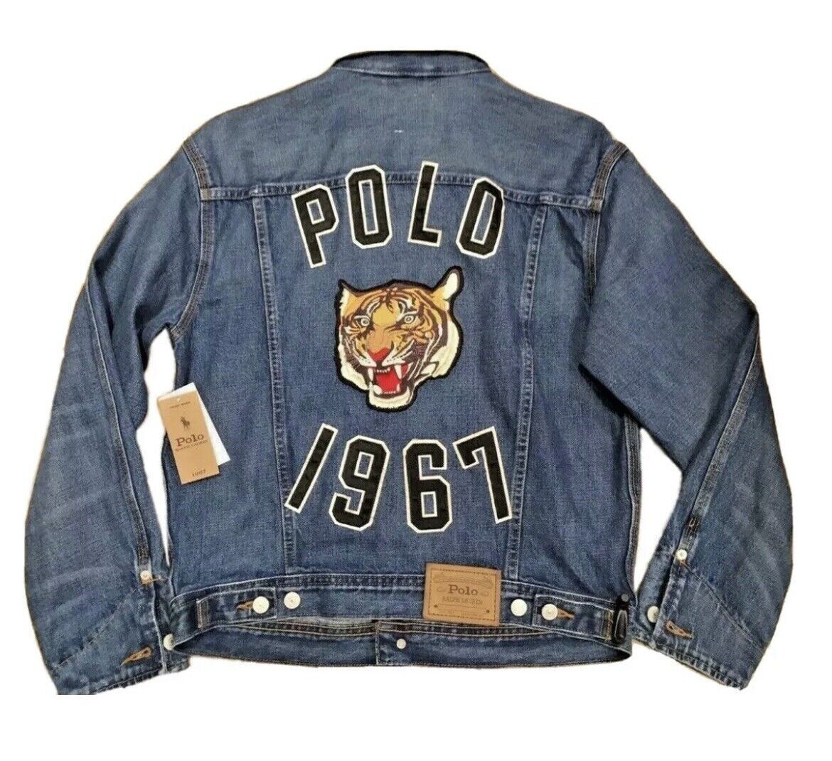 Polo Ralph Lauren Tiger 1967 Patch Denim Barn Trucker Jacket