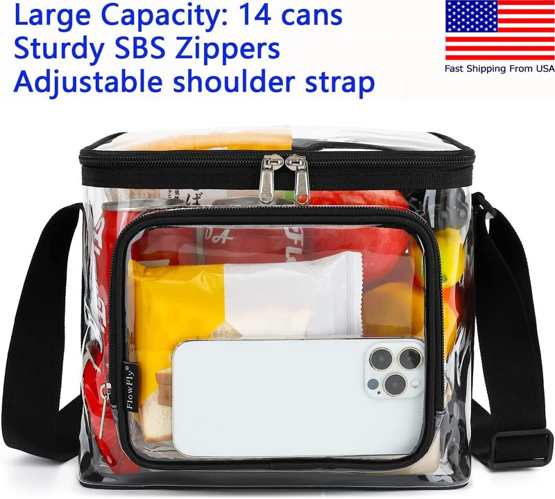 Stadium Approved Clear Lunch Bag,See Through Lunch Box with Adjustable Strap