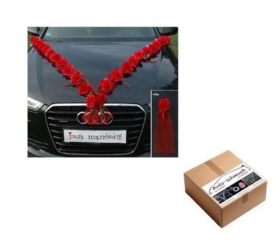 Autoschmuck Guirlande de roses pour voiture Décoration de mariage pour auto R...