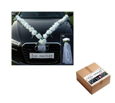Autoschmuck Guirlande de Roses pour Voiture Décoration de Mariage pour Automo...