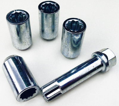 Car wheel Tuner Slim nuts lugs bolts M12x1.25, Taper, star key - Alfa x 4