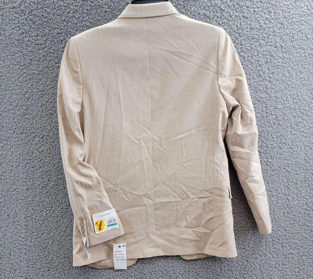 Calvin Klein Stretch Sharkskin Jacket Big Boys 16 Light Khaki Button Front L/S - Picture 14 of 18
