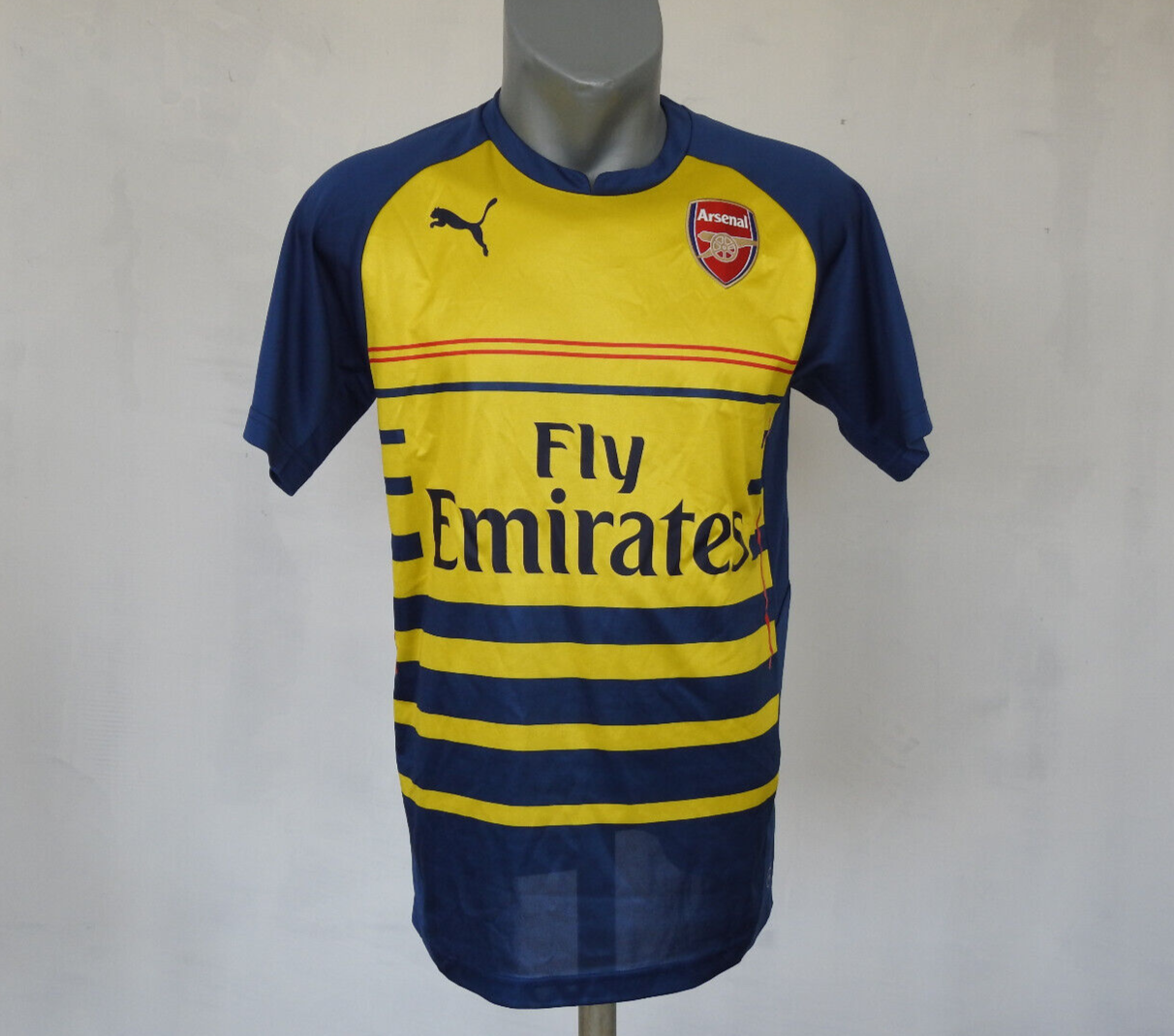 Arsenal FC 2014 Training Jersey PUMA Yellow Blue Shirt Size