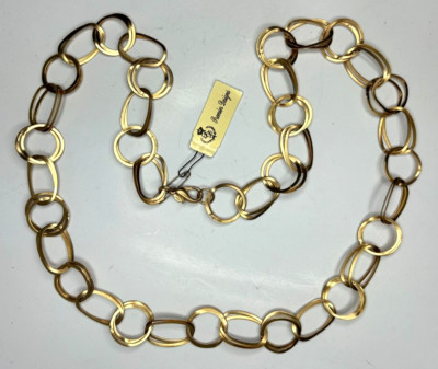 Premier Designs SOPHIA GOLD-plated Hoop Chain Oversized 30'' Long Necklace - NEW