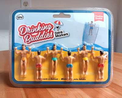 Drinking Buddies Drink Markers Male Beach Beer Cocktail Wine Glass Novelty Charm