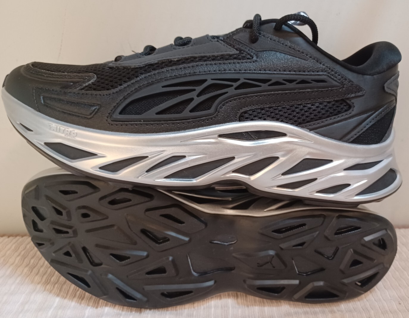 Puma Exotek NITRO Mirrored Shoes Men's 10.5 Black Silver