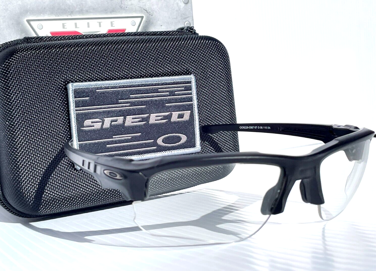 Pre-owned Oakley Si Speed Jacket Matte Black Frame Clear Tr22/tr45 Lens Sunglass 9228-05
