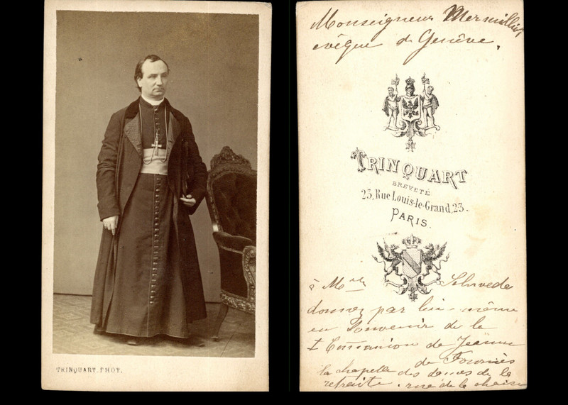 Trinquart, Paris, Mgr Mermillod, Ã©VÃªQue De GenÃªVe, Envoi Vintage Albumen Print C