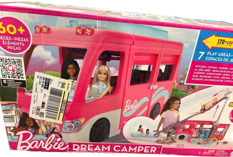 Barbie Doll DreamCamper Van Playset w/Pets Pool Slide 60 Accessories