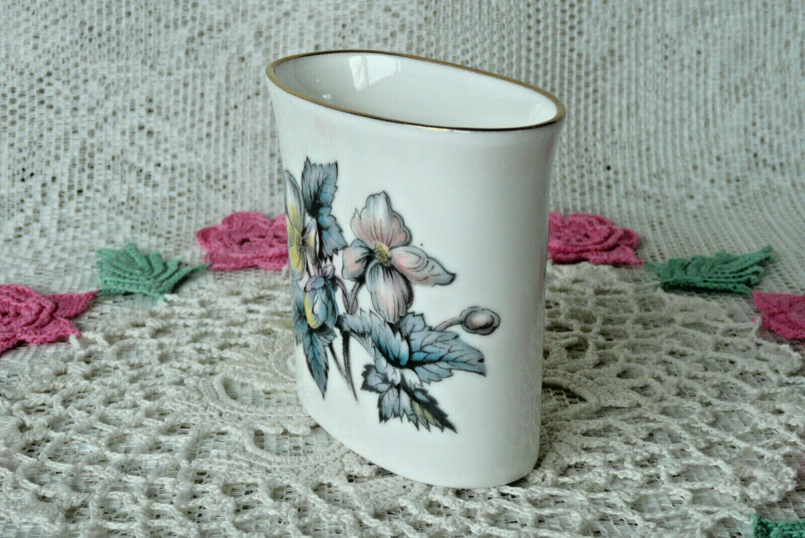 Royal Worcester Fine Bone China Toothpick / Cigarette Holder With Flower Pattern