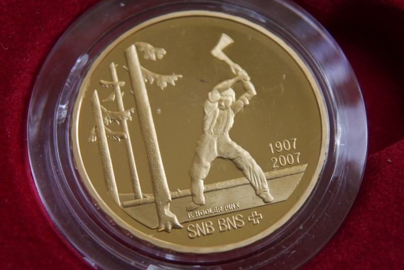 GoldmÃ¼Nze Schweiz 50 Fr. SondermÃ¼Nze 2007 Der HolzfÃ¤Ller Second-Hand Wertanlage?