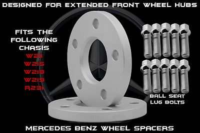 2 Pc 10mm Front Mercedes Benz Flat Wheel Spacers 6656 HB Extended Hub Only