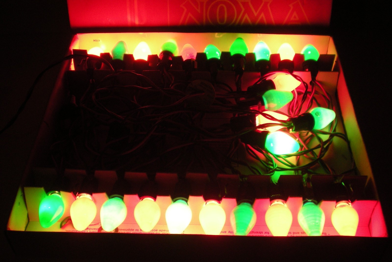 Vintage Boxed Set Noma Christmas Lights All Working  Ex. Vintage Condition