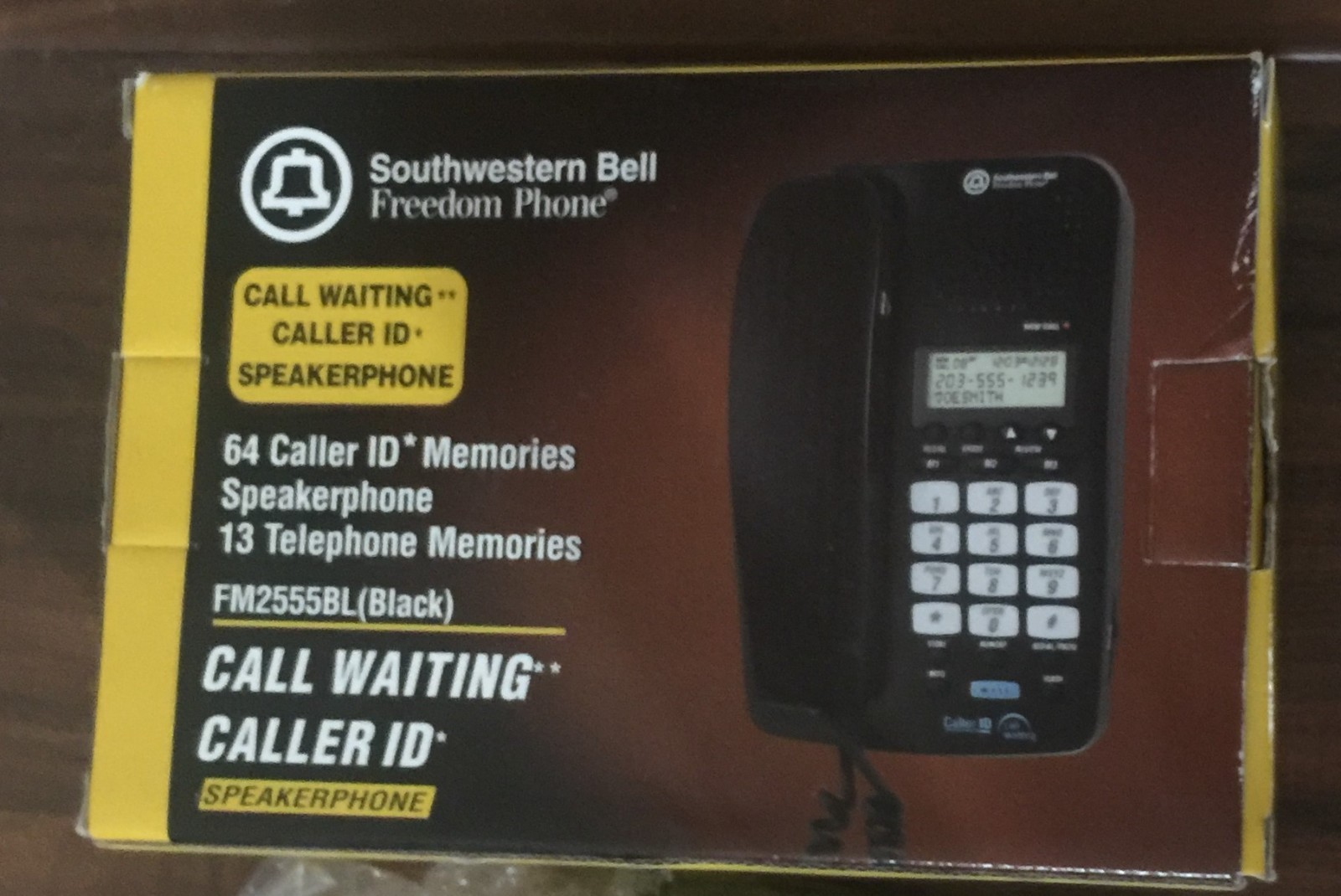 Southwestern Bell Freedom Phone - Corded  Black  #FM2555BL NEW
