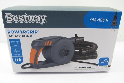 NEW Bestway PowerGrip AC Electric 62197E Air Compressor Pump W/ 3 Valve Adapters