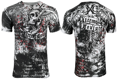 Xtreme Couture By Affliction Men's T-shirt Combatant Skull Biker S-5XL
