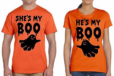 Halloween Couple T shirts Boo Funny Ghost Halloween Couple Costumes T shirt 