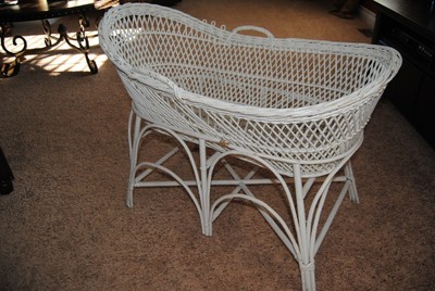 wicker bassinet with stand