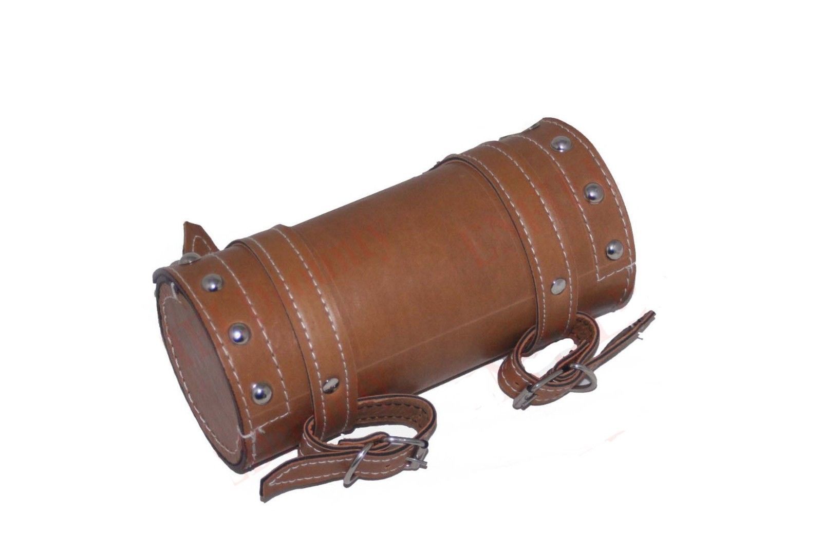 Vintage Camel Colour Leather Tool Bag Roll+Fitting For Norton BSA Triumph 