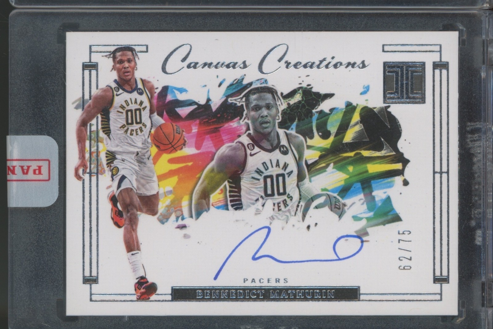 2023 Panini Impeccable Canvas Creations Benedict Mathurin 62/75 Auto Autograph