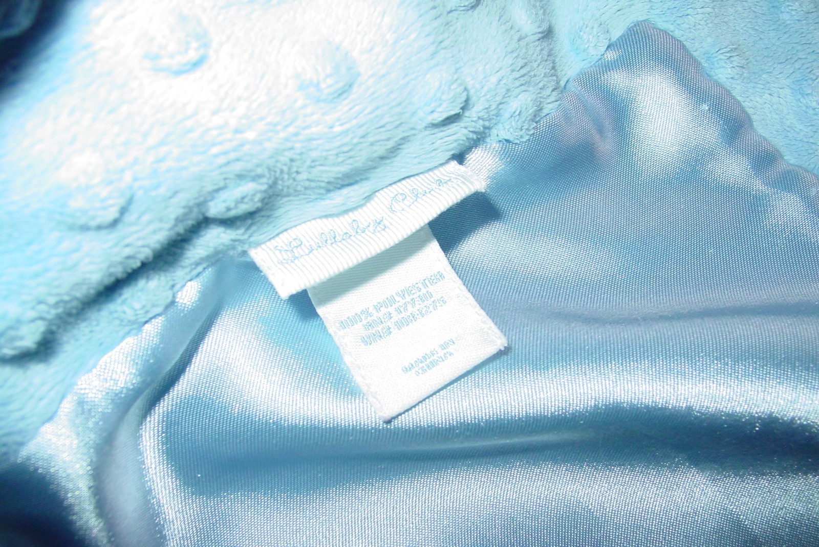 Lullaby Club Blue Dot Minky and Satin Lovey Baby Blanket 28