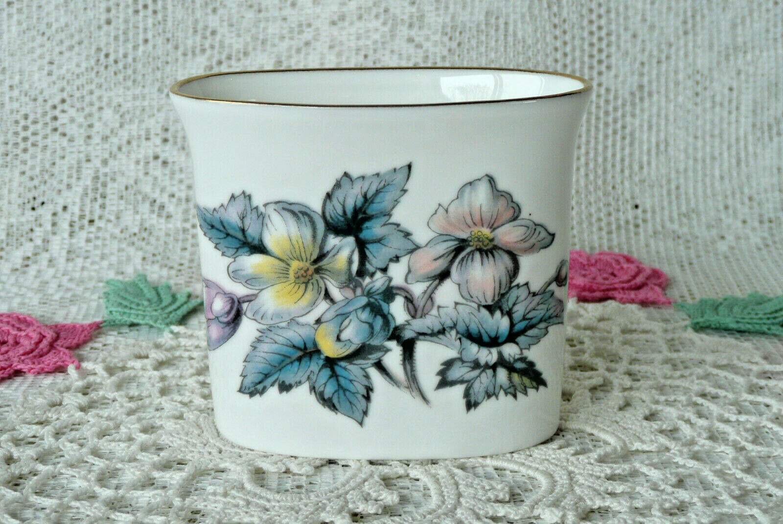 Royal Worcester Fine Bone China Toothpick / Cigarette Holder With Flower Pattern