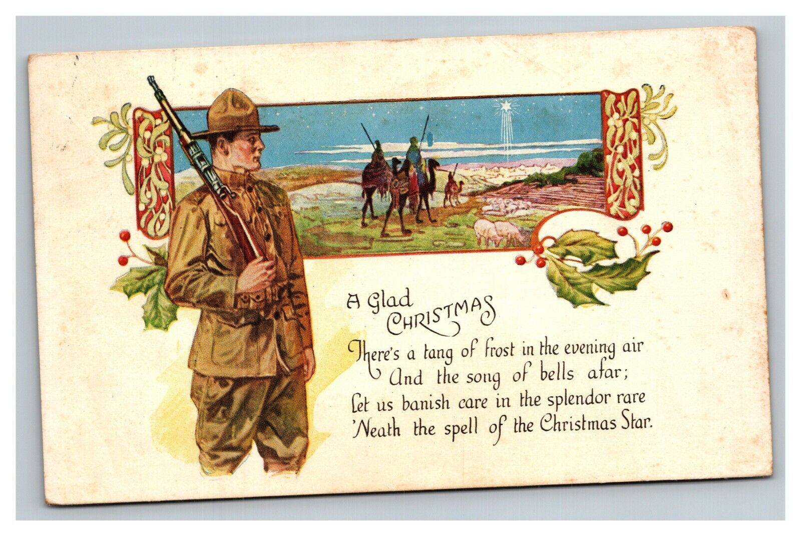 WW1 USA soldier Christmas post card WW1 USA soldier Christmas post card