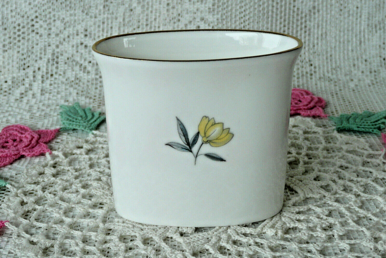 Royal Worcester Fine Bone China Toothpick / Cigarette Holder With Flower Pattern