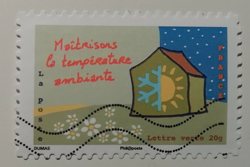 Timbre France MaÃTrisons La TempÃRature Ambiante Carnet Â«Ensemble, Agissons Pour