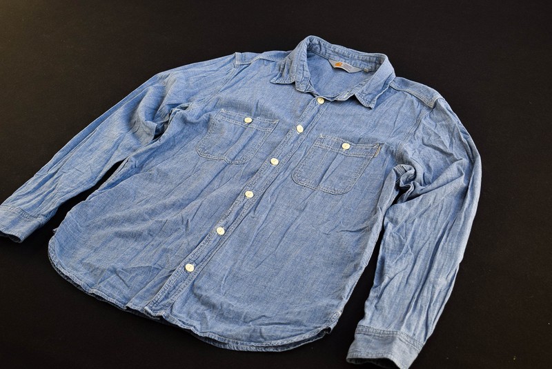 Carhartt Hemd Shirt Clink Maglia Maglia Outdoor Rugged Work Wear Blau Denim  L