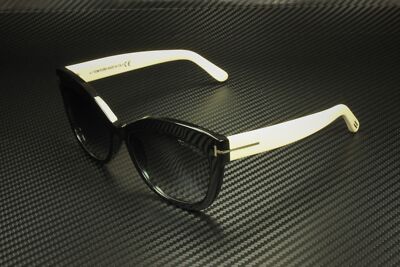 Pre-owned Tom Ford Alistair Ft0524 05b Black Gradient Smoke 56 Mm Women's Sunglasses In Gray