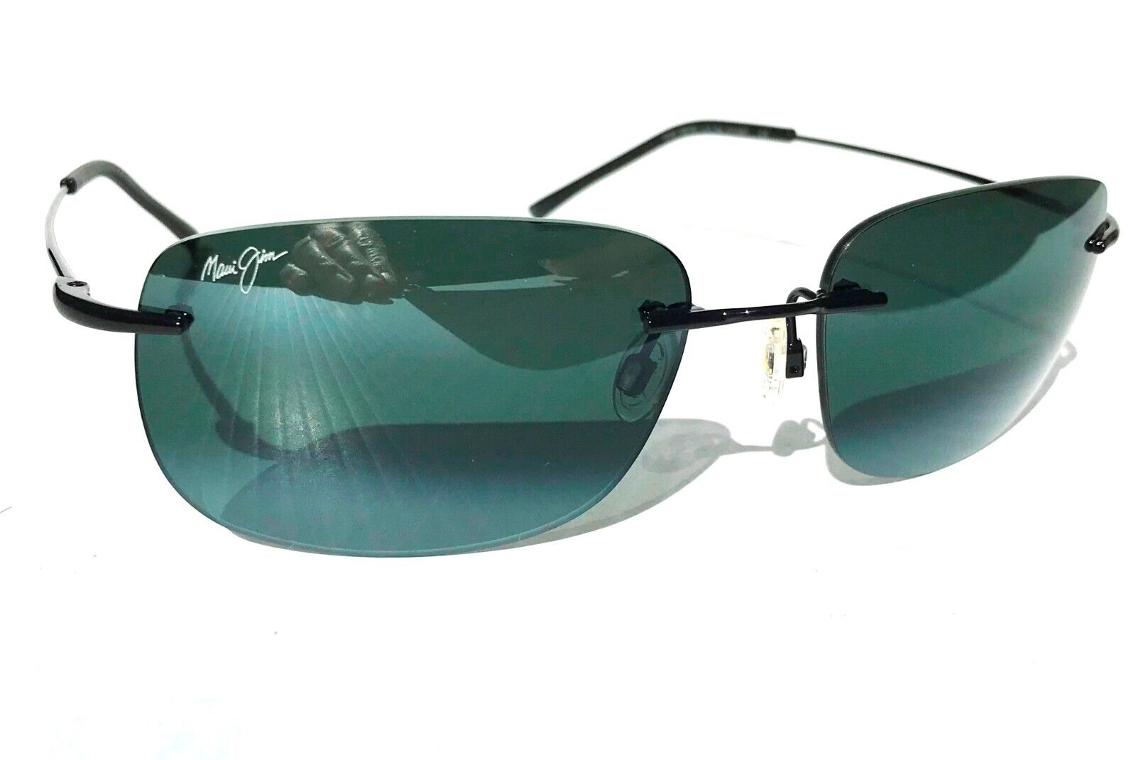 Pre-owned Maui Jim Ohai Gloss Black Polarized Neutral Grey Lens Sunglass 334-02 In Gray