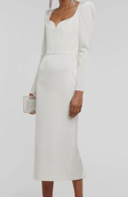 $2400 Alex Perry Women's White Corset Maxi Midi Dress Size 20