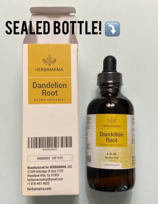 HERBAMAMA Organic Dandelion Root Cleanse Detoxify ~4 Oz EXP 03/25 ~Sealed