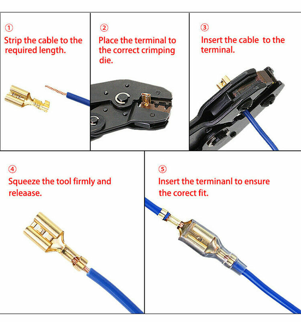 540X Assortment Male Female Spade Crimp Terminals Electrical Wire