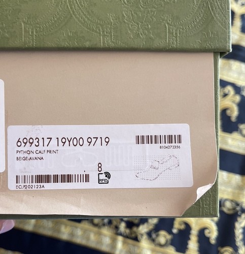 Pre-owned Gucci Auth  Python Calf Print Leather Horsebit Loafers Shoes 8 Us 8.5 In Beige