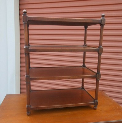 Antique 1940s Mahogany Curio Display Shelf Rack Vintage