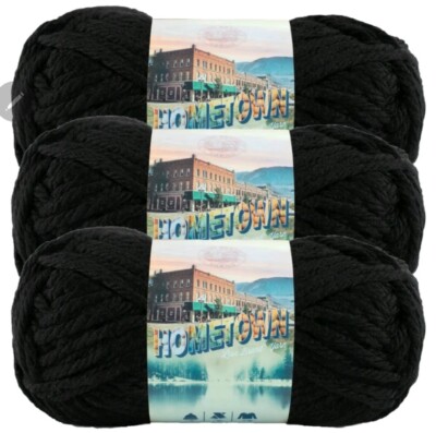 (3 Pack) Lion Brand Hometown Super Bulky Acrylic Yarn 81yd Ea South Dakota Black