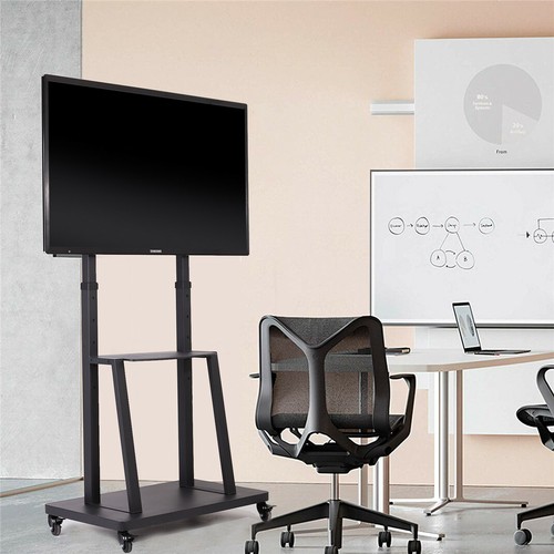 TV Ständer Standfuss mit Rollen TV Wagen Höhenverstellbar für 32"–80