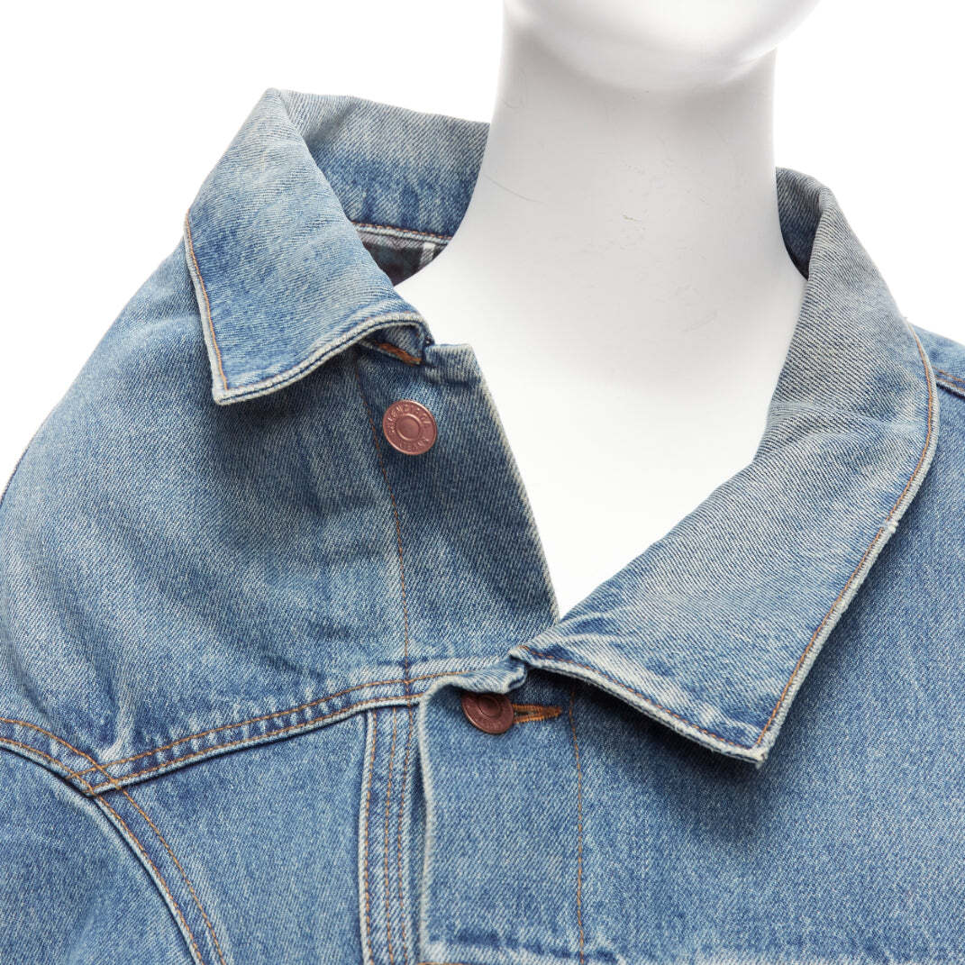 ジャケット・アウター balenciaga denim jacket demna BALENCIAGA Demna 2021 blue washed denim off shoulder