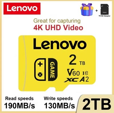 Lenovo 2TB Memory TF Card SD/TF Flash Memory Card Class 10 A2 4K Pro Plus XC I