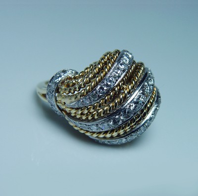 1.9ct Diamond Ring 18K Gold 17gr HEAVY 1960s