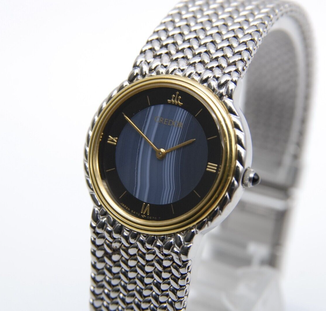 【新品電池交換済】SEIKO クレドール 18KT ベゼル 5A70-0260 NEAR MINT] SEIKO CREDOR 5A70-0260 18KT Bezel Quartz Pearl