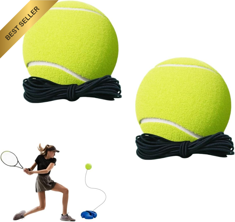 2 PCS Tennis Trainer Ball with Cord,Rebound Ball with String,Training Replacemen