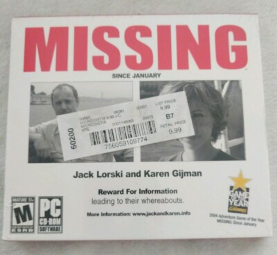 MISSING Since January PC Game CD-ROM Adventure NEW