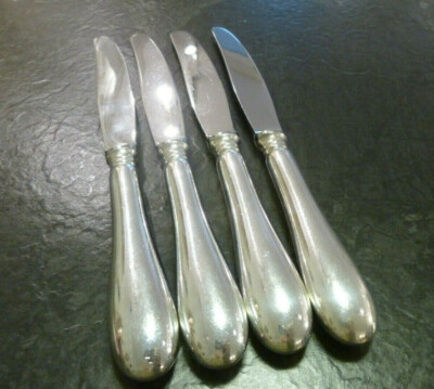 4 Messer Wilkens Alt Englisch 90er Silberauflage Besteck Messer 